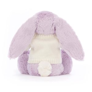 Bashful Lilac Bunny with Personalised Cream Jumper