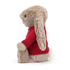 Blossom Bea Beige Bunny with Personalised Red Jumper